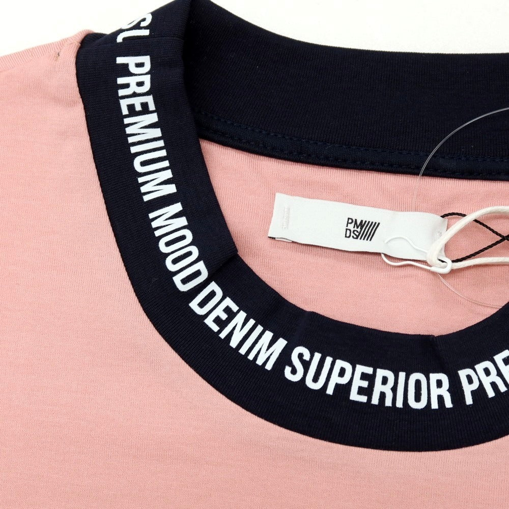 【新品】ピーエムディーエス PMDS コットン ネックロゴプリント クルーネック 半袖Ｔシャツ ピンク【 XXL 】【 状態ランクN 】【 メンズ 】[APD]