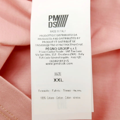 【新品】ピーエムディーエス PMDS コットン ネックロゴプリント クルーネック 半袖Ｔシャツ ピンク【 XXL 】【 状態ランクN 】【 メンズ 】[APD]