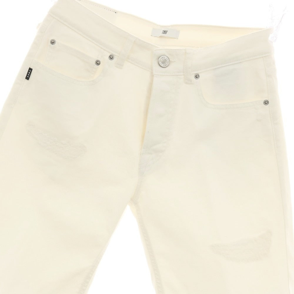 【新品アウトレット】ピーエムディーエス PMDS TOMMY ダメージ加工 ストレッチ コットン カラーデニム ショートパンツ ホワイト【サイズ30】【 状態ランクN- 】【 メンズ 】
