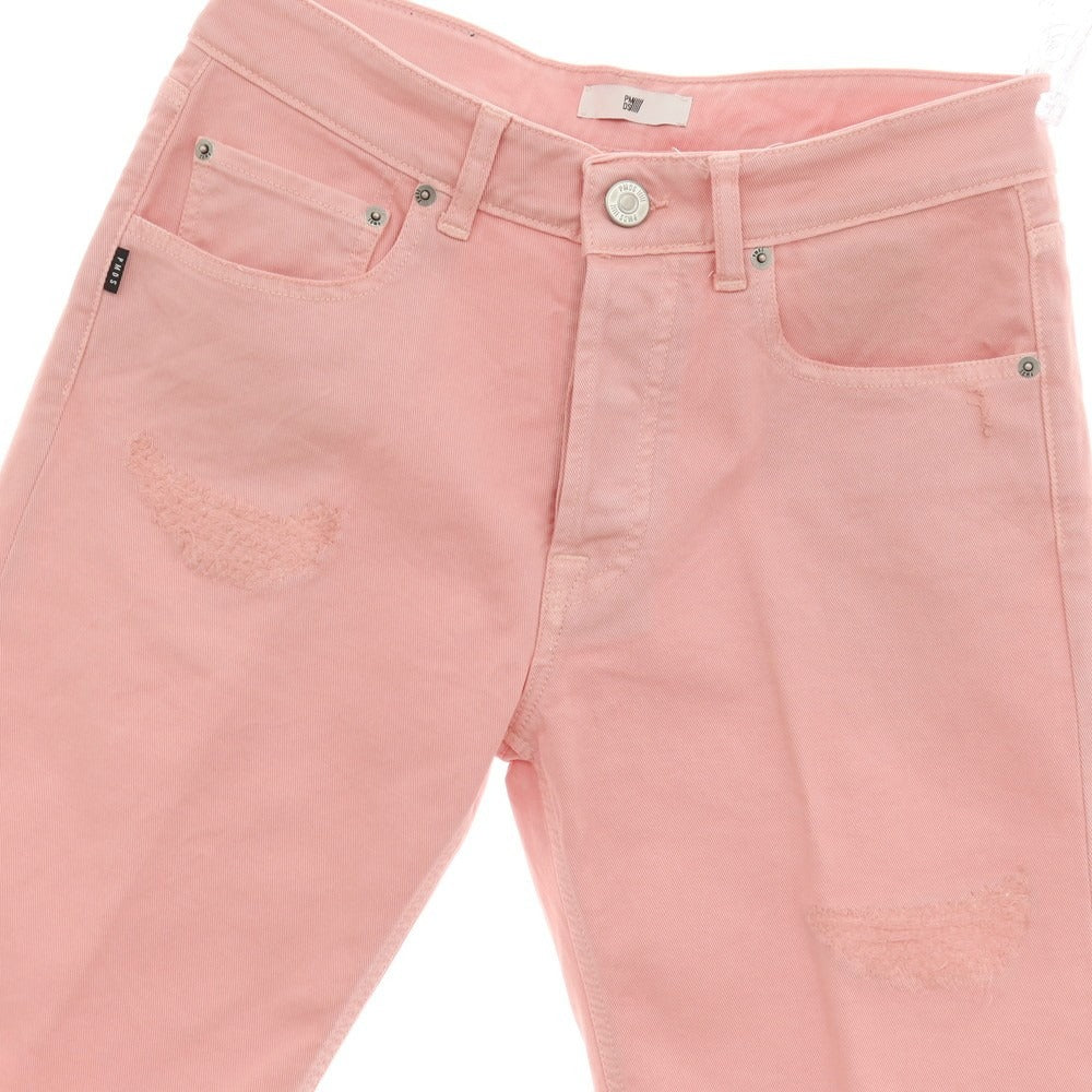 【新品】ピーエムディーエス PMDS TOMMY ダメージ加工 ストレッチ コットン カラーデニム ショートパンツ ピンク【サイズ30】【 状態ランクN 】【 メンズ 】