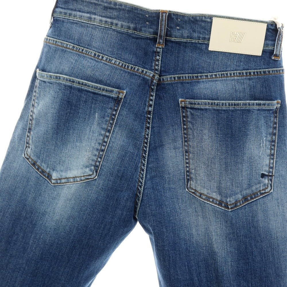 【新品】ピーエムディーエス PMDS TOMMY ダメージ加工 ストレッチ コットン デニム ショートパンツ ジーンズ ブルー【サイズ29】【 状態ランクN 】【 メンズ 】
