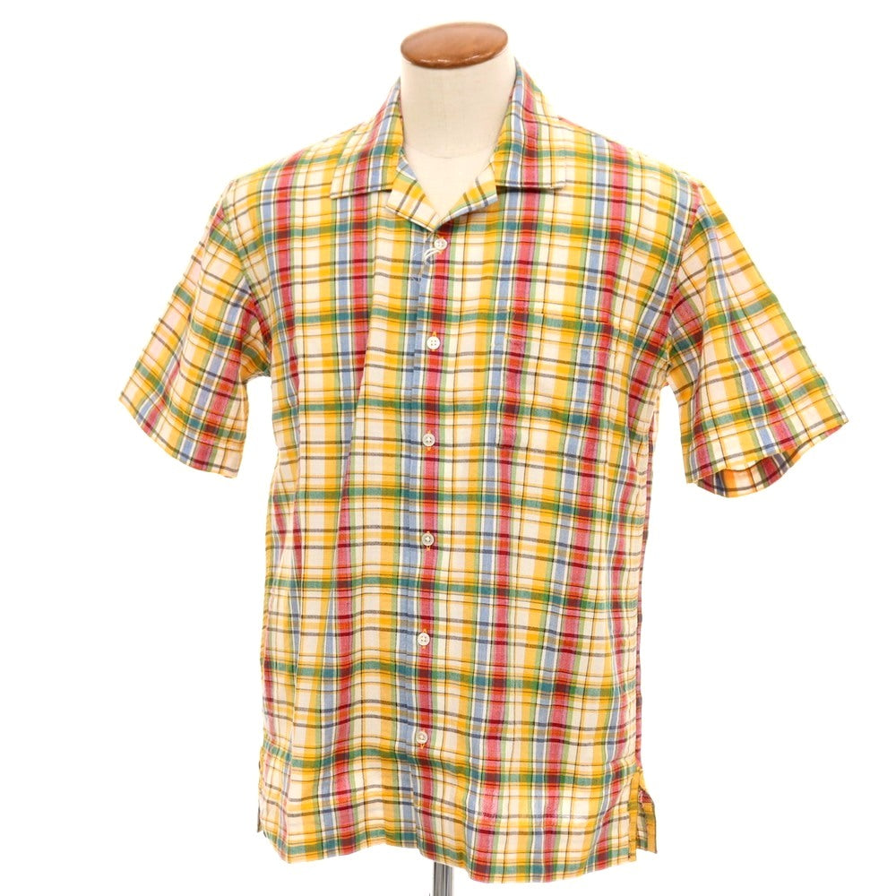 【新品】ア トリップ イン ア バッグ 04651/A TRIP IN A BAG コットン チェック オープンカラー 半袖シャツ イエローxマルチカラー【サイズM】【 状態ランクN 】【 メンズ 】