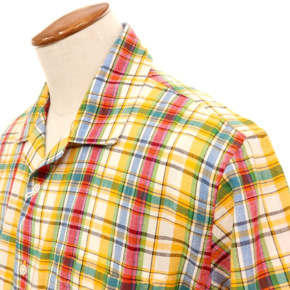 【新品】ア トリップ イン ア バッグ 04651/A TRIP IN A BAG コットン チェック オープンカラー 半袖シャツ イエローxマルチカラー【サイズM】【 状態ランクN 】【 メンズ 】