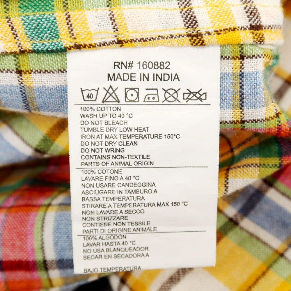 【新品】ア トリップ イン ア バッグ 04651/A TRIP IN A BAG コットン チェック オープンカラー 半袖シャツ イエローxマルチカラー【サイズM】【 状態ランクN 】【 メンズ 】