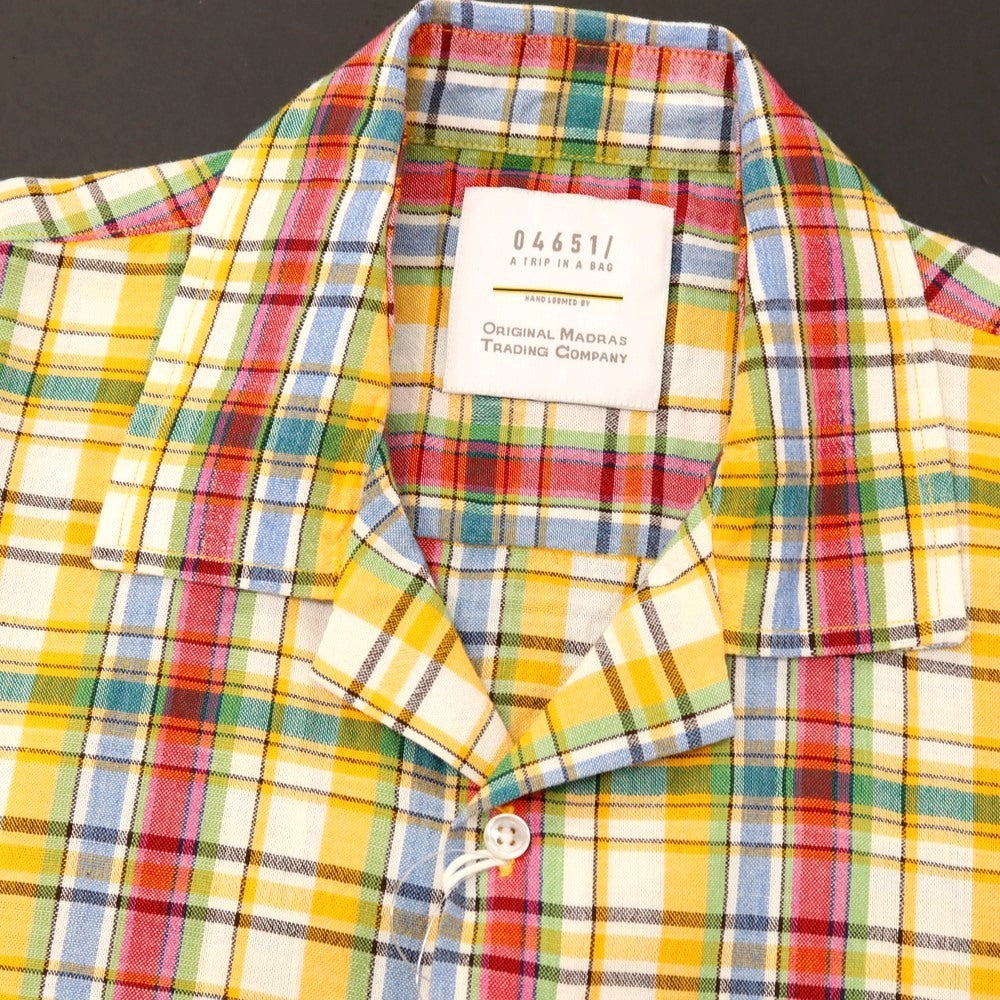 【新品アウトレット】ア トリップ イン ア バッグ 04651/A TRIP IN A BAG コットン チェック オープンカラー 半袖シャツ イエローxマルチカラー【サイズL】【 状態ランクN- 】【 メンズ 】