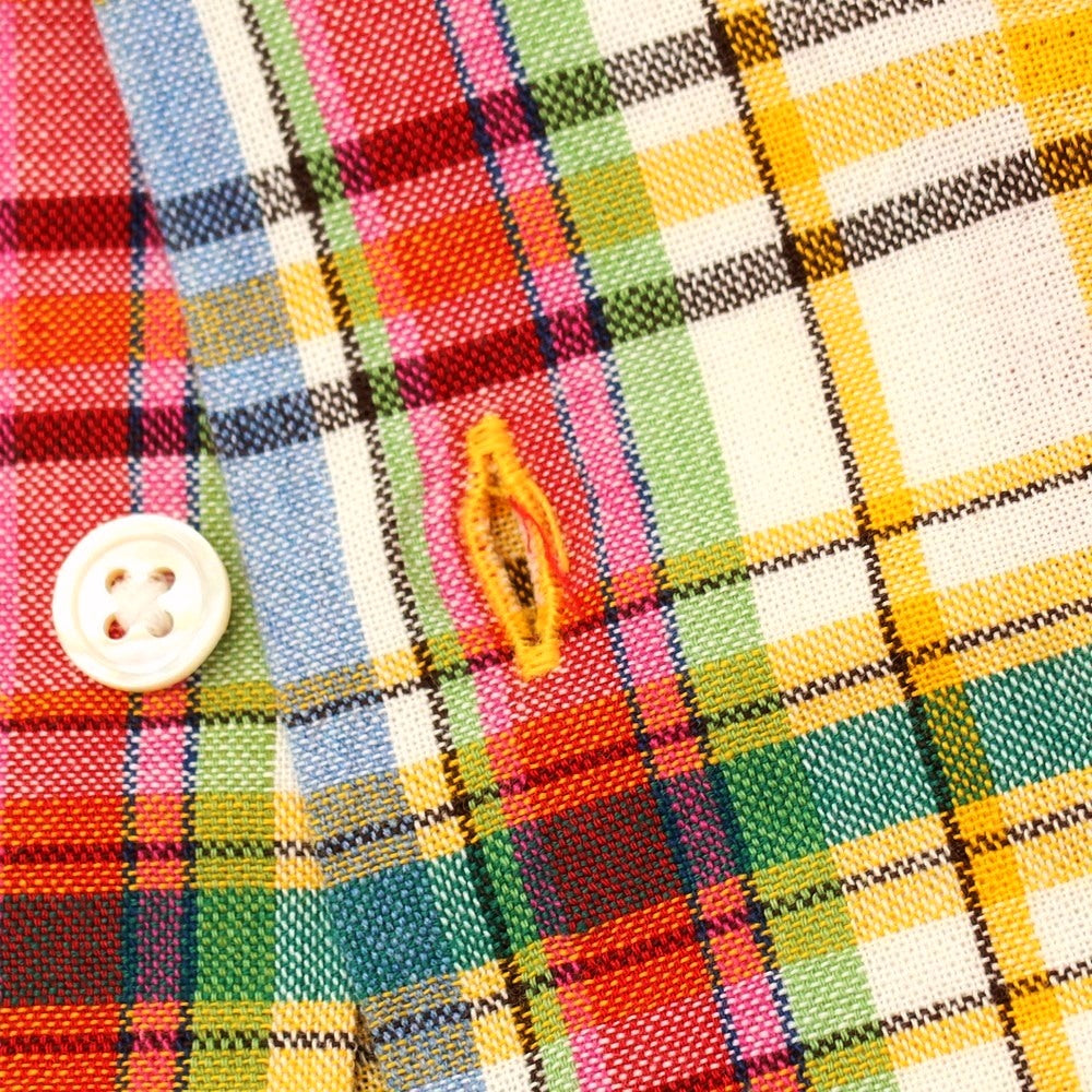 【新品アウトレット】ア トリップ イン ア バッグ 04651/A TRIP IN A BAG コットン チェック オープンカラー 半袖シャツ イエローxマルチカラー【サイズL】【 状態ランクN- 】【 メンズ 】