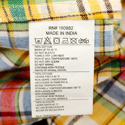 【新品アウトレット】ア トリップ イン ア バッグ 04651/A TRIP IN A BAG コットン チェック オープンカラー 半袖シャツ イエローxマルチカラー【サイズL】【 状態ランクN- 】【 メンズ 】