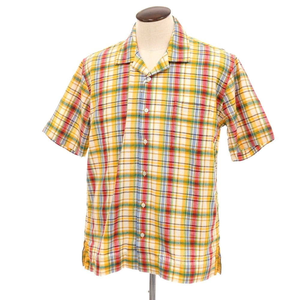 【新品アウトレット】ア トリップ イン ア バッグ 04651/A TRIP IN A BAG コットン チェック オープンカラー 半袖シャツ イエローxマルチカラー【サイズXL】【 状態ランクN- 】【 メンズ 】