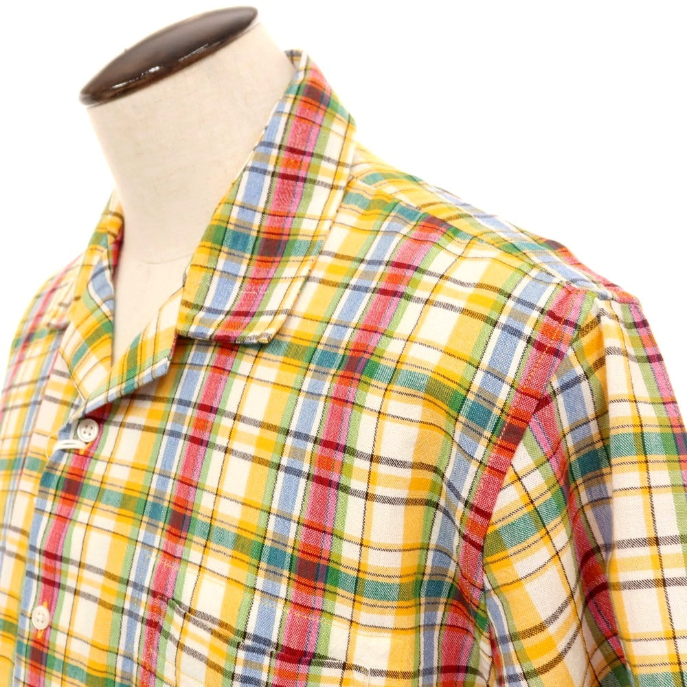 【新品アウトレット】ア トリップ イン ア バッグ 04651/A TRIP IN A BAG コットン チェック オープンカラー 半袖シャツ イエローxマルチカラー【サイズXL】【 状態ランクN- 】【 メンズ 】