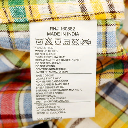 【新品アウトレット】ア トリップ イン ア バッグ 04651/A TRIP IN A BAG コットン チェック オープンカラー 半袖シャツ イエローxマルチカラー【サイズXL】【 状態ランクN- 】【 メンズ 】