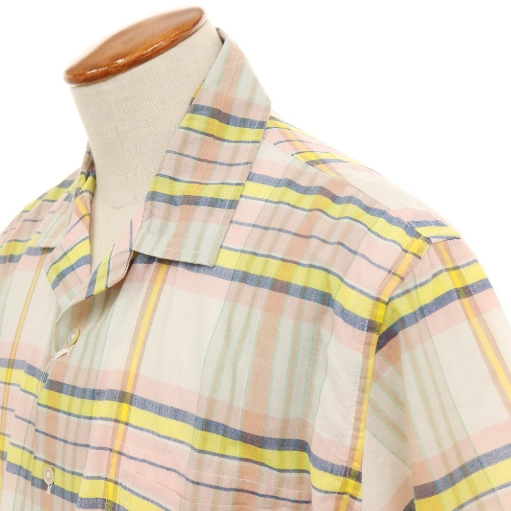 【新品】ア トリップ イン ア バッグ 04651/A TRIP IN A BAG コットン チェック オープンカラー 半袖シャツ ライトピンクxホワイト【サイズM】【 状態ランクN 】【 メンズ 】