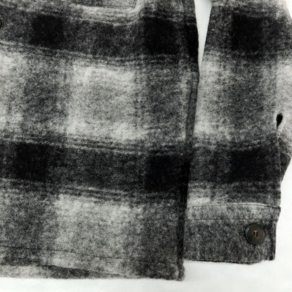 【中古】ギローバー GUY ROVER ウールポリエステル チェック シャツブルゾン ブラックxグレー【サイズS】【 状態ランクA 】【 メンズ 】