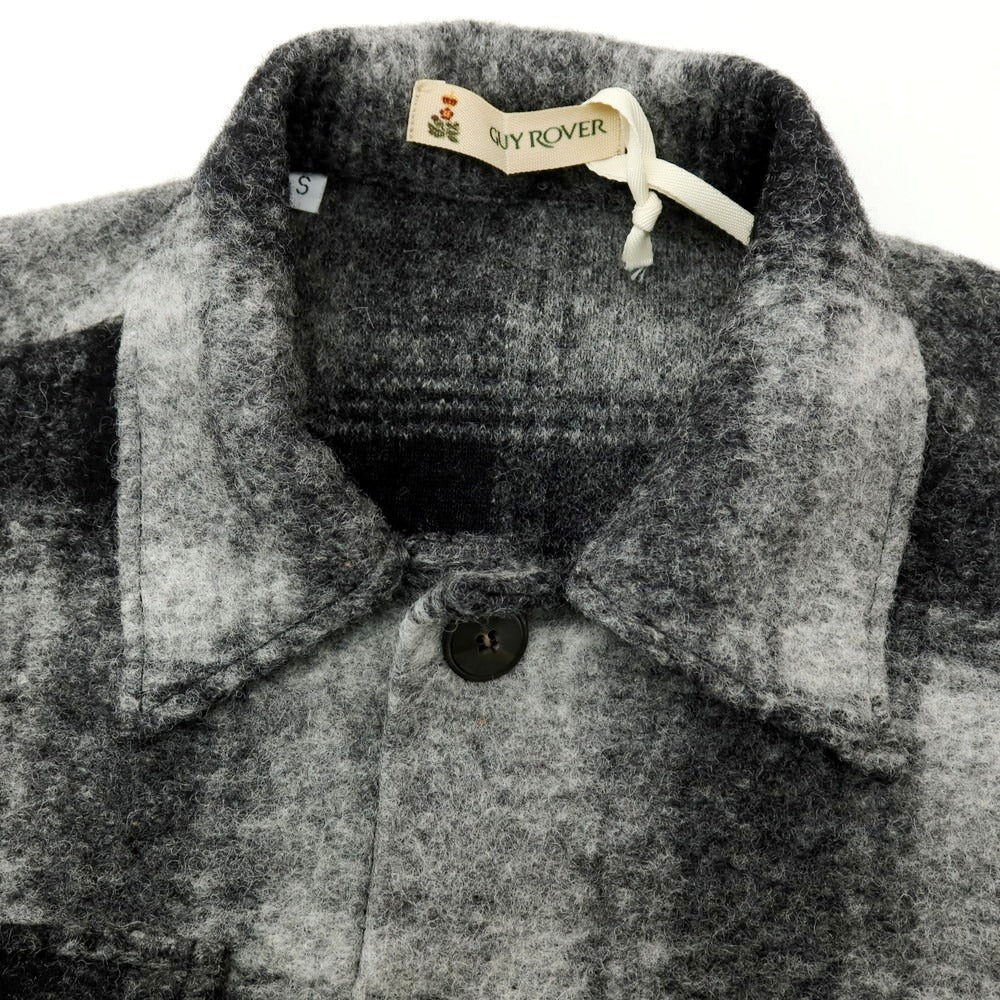 【中古】ギローバー GUY ROVER ウールポリエステル チェック シャツブルゾン ブラックxグレー【サイズS】【 状態ランクA 】【 メンズ 】