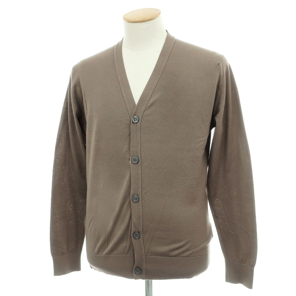 【中古】ジョンスメドレー JOHN SMEDLEY ハイゲージ シーアイランドコットン カーディガン トープ系【サイズS】【 状態ランクB 】【 メンズ 】