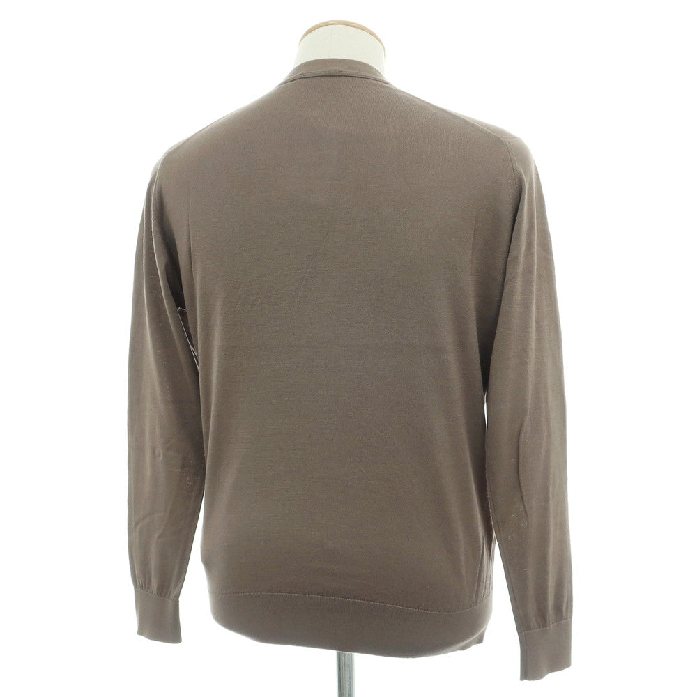 【中古】ジョンスメドレー JOHN SMEDLEY ハイゲージ シーアイランドコットン カーディガン トープ系【サイズS】【 状態ランクB 】【 メンズ 】