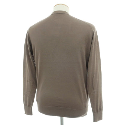 【中古】ジョンスメドレー JOHN SMEDLEY ハイゲージ シーアイランドコットン カーディガン トープ系【サイズS】【 状態ランクB 】【 メンズ 】