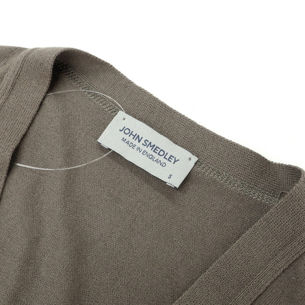 【中古】ジョンスメドレー JOHN SMEDLEY ハイゲージ シーアイランドコットン カーディガン トープ系【サイズS】【 状態ランクB 】【 メンズ 】