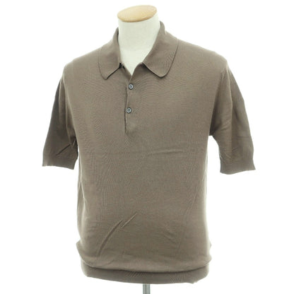 【中古】ジョンスメドレー JOHN SMEDLEY ハイゲージ シーアイランドコットン 半袖 ポロニット トープ系【サイズS】【 状態ランクB 】【 メンズ 】