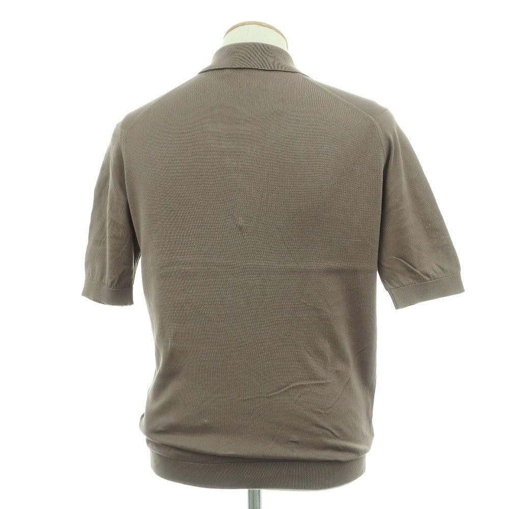 【中古】ジョンスメドレー JOHN SMEDLEY ハイゲージ シーアイランドコットン 半袖 ポロニット トープ系【サイズS】【 状態ランクB 】【 メンズ 】