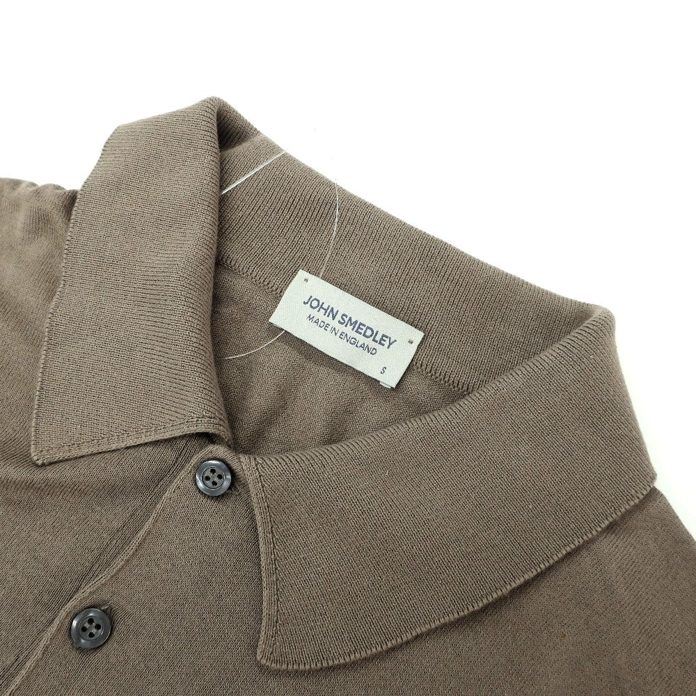 【中古】ジョンスメドレー JOHN SMEDLEY ハイゲージ シーアイランドコットン 半袖 ポロニット トープ系【サイズS】【 状態ランクB 】【 メンズ 】