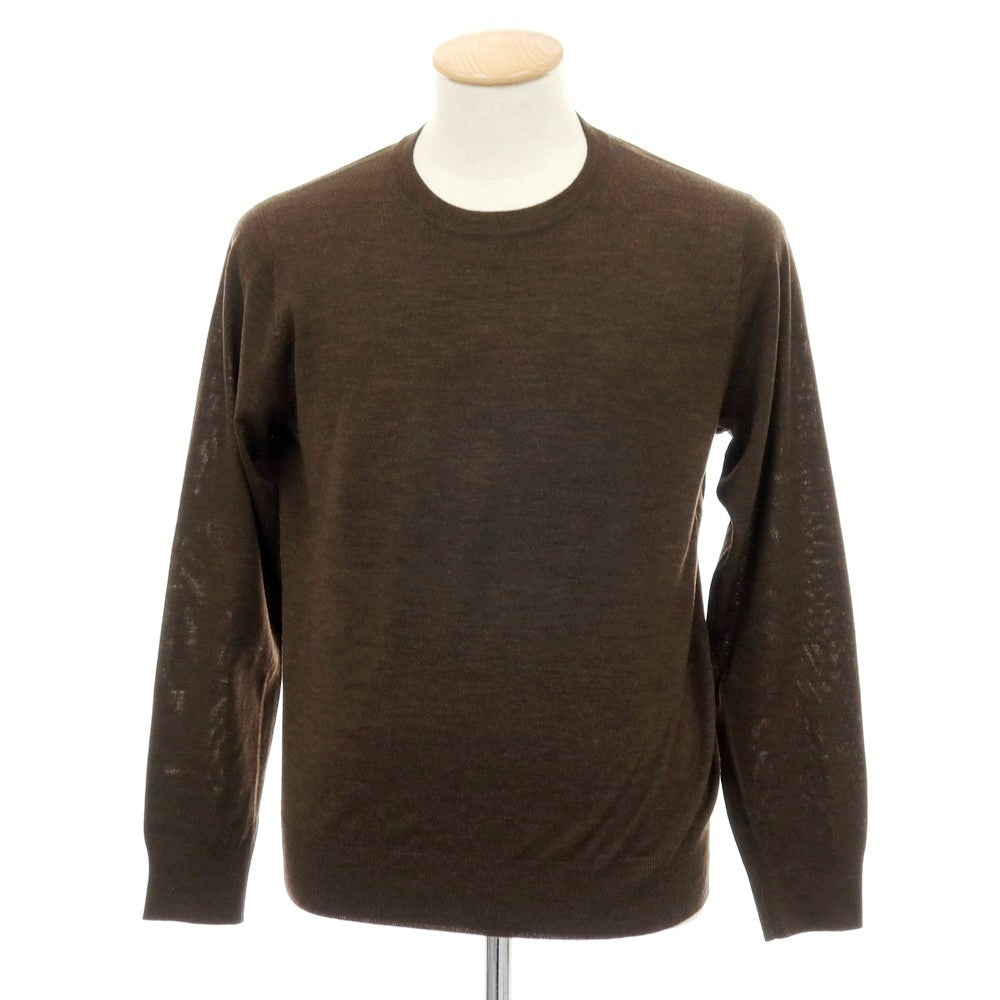 【中古】トゥモローランド TOMORROWLAND tricot ハイゲージ ウール クルーネック プルオーバーニット ブラウン【サイズXS】【 状態ランクB 】【 メンズ 】[APD]