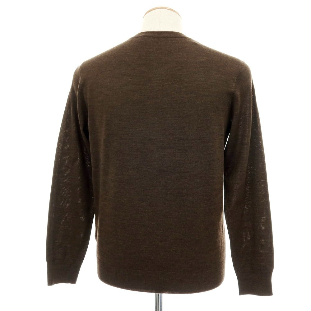 【中古】トゥモローランド TOMORROWLAND tricot ハイゲージ ウール クルーネック プルオーバーニット ブラウン【サイズXS】【 状態ランクB 】【 メンズ 】[APD]