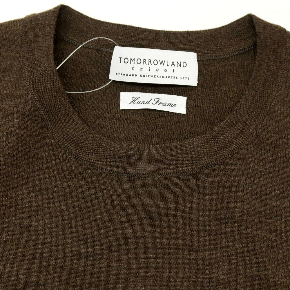 【中古】トゥモローランド TOMORROWLAND tricot ハイゲージ ウール クルーネック プルオーバーニット ブラウン【サイズXS】【 状態ランクB 】【 メンズ 】[APD]