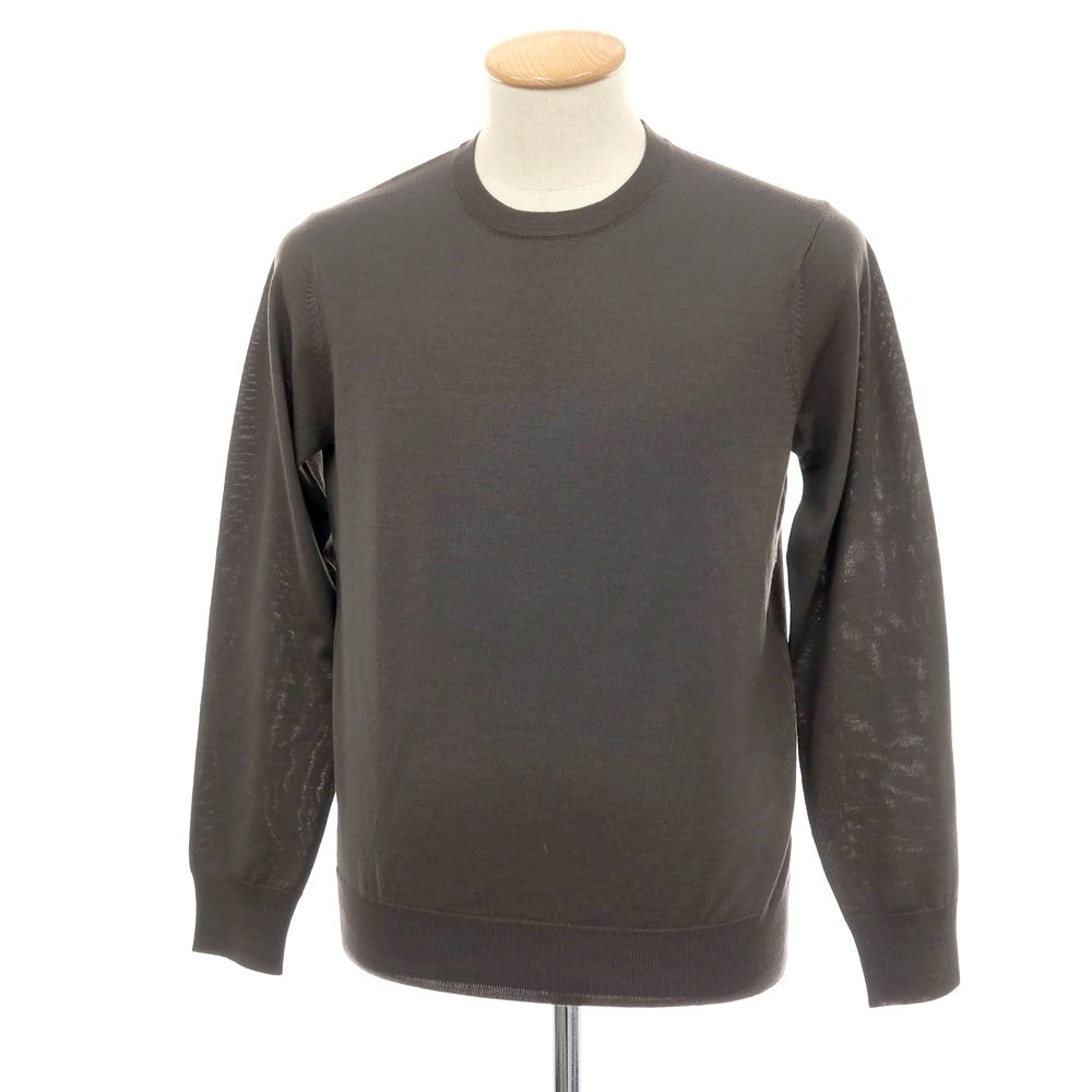 【中古】トゥモローランド TOMORROWLAND tricot ハイゲージ ウール クルーネック プルオーバーニット ウォームグレー系【サイズXS】【 状態ランクB 】【 メンズ 】[APD]