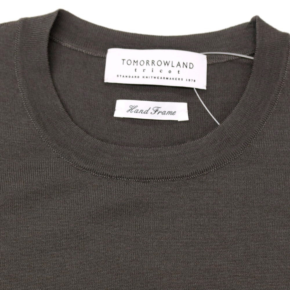 【中古】トゥモローランド TOMORROWLAND tricot ハイゲージ ウール クルーネック プルオーバーニット ウォームグレー系【サイズXS】【 状態ランクB 】【 メンズ 】[APD]