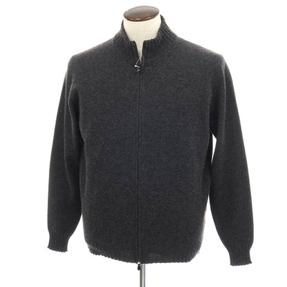 【中古】フィリッポ デ ローレンティス FILIPPO DE LAURENTIIS SUPER120’Sウール＆カシミヤ スタンドカラー ダブルジップ カーディガン チャコール【サイズ50】【 状態ランクB 】【 メンズ 】