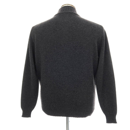 【中古】フィリッポ デ ローレンティス FILIPPO DE LAURENTIIS SUPER120’Sウール＆カシミヤ スタンドカラー ダブルジップ カーディガン チャコール【サイズ50】【 状態ランクB 】【 メンズ 】