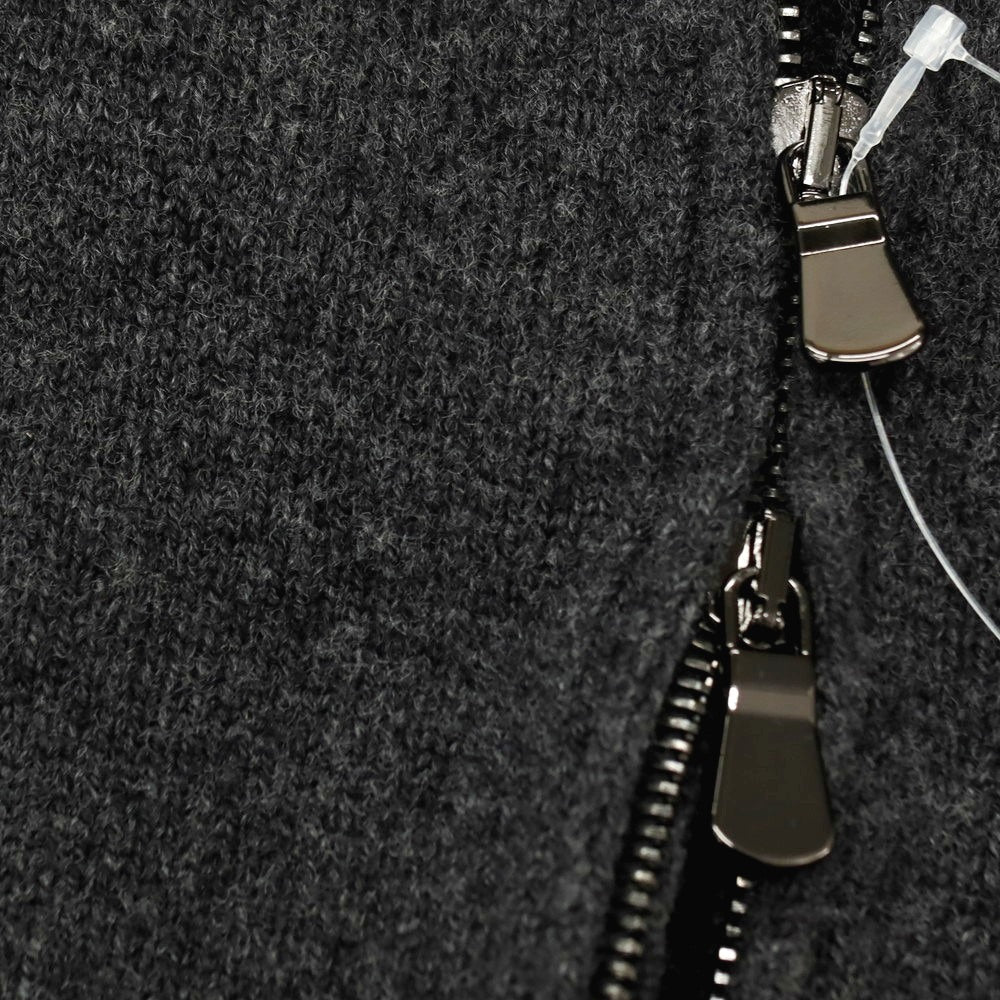 【中古】フィリッポ デ ローレンティス FILIPPO DE LAURENTIIS SUPER120’Sウール＆カシミヤ スタンドカラー ダブルジップ カーディガン チャコール【サイズ50】【 状態ランクB 】【 メンズ 】