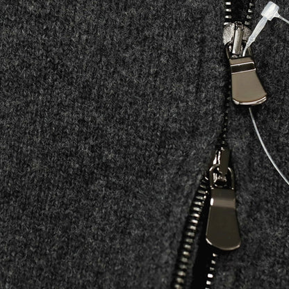 【中古】フィリッポ デ ローレンティス FILIPPO DE LAURENTIIS SUPER120’Sウール＆カシミヤ スタンドカラー ダブルジップ カーディガン チャコール【サイズ50】【 状態ランクB 】【 メンズ 】