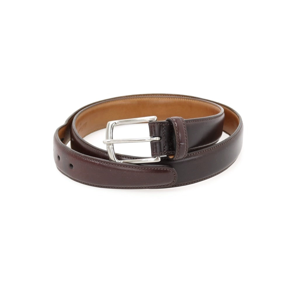 【中古】ケーティールイストン K.T.Lewiston シェルコートバン レザー ベルト ダークブラウンxシルバー【サイズ36/90】【 状態ランクC 】【 メンズ 】