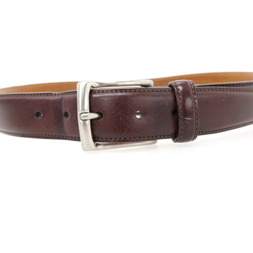 【中古】ケーティールイストン K.T.Lewiston シェルコートバン レザー ベルト ダークブラウンxシルバー【サイズ36/90】【 状態ランクC 】【 メンズ 】
