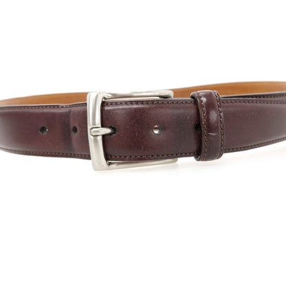 【中古】ケーティールイストン K.T.Lewiston シェルコートバン レザー ベルト ダークブラウンxシルバー【サイズ36/90】【 状態ランクC 】【 メンズ 】