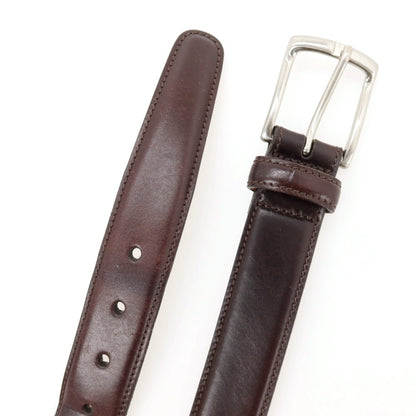 【中古】ケーティールイストン K.T.Lewiston シェルコートバン レザー ベルト ダークブラウンxシルバー【サイズ36/90】【 状態ランクC 】【 メンズ 】