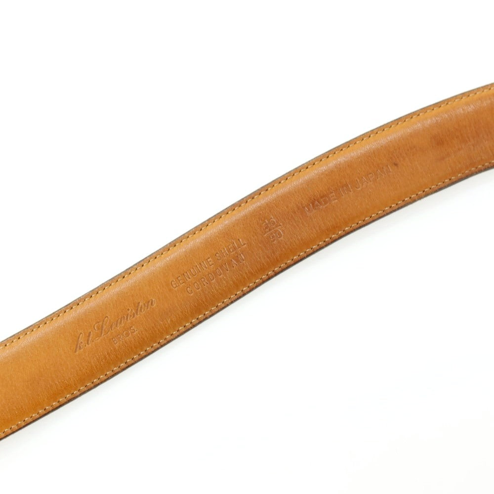 【中古】ケーティールイストン K.T.Lewiston シェルコートバン レザー ベルト ダークブラウンxシルバー【サイズ36/90】【 状態ランクC 】【 メンズ 】
