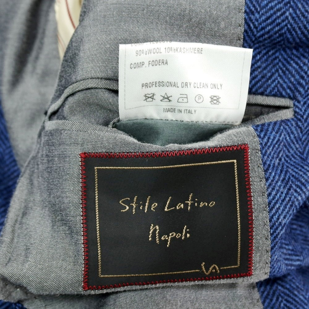 【中古】スティレ ラティーノ STILE LATINO ウールカシミヤ テーラードジャケット ブルー【 サイズ42 】【 状態ランクB 】【 メンズ 】