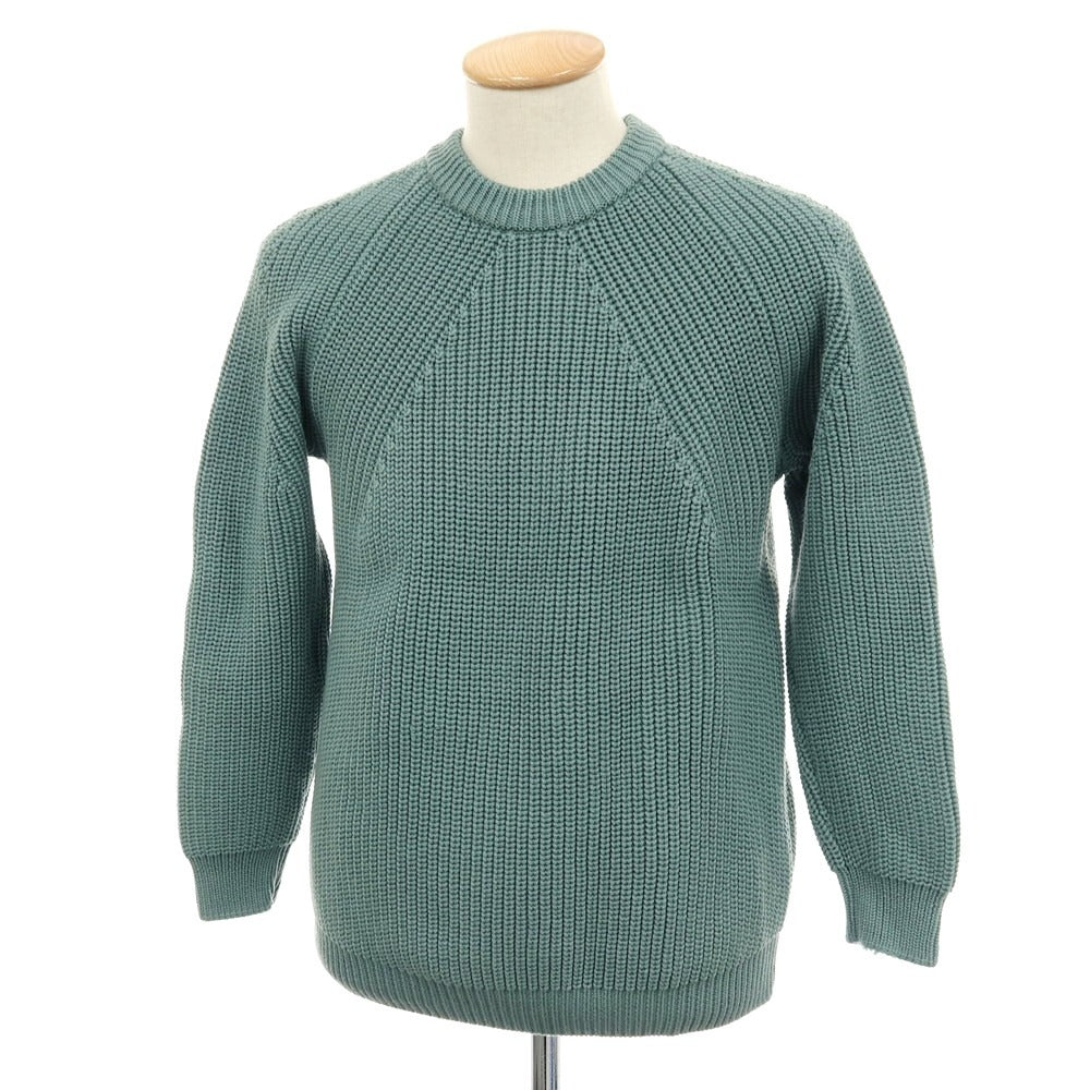【中古】バトナー BATONER ウール クルーネック プルオーバーニット スモーキーグリーン【サイズ1】【 状態ランクB 】【 メンズ 】