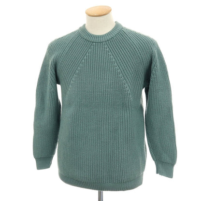 【中古】バトナー BATONER ウール クルーネック プルオーバーニット スモーキーグリーン【サイズ1】【 状態ランクB 】【 メンズ 】