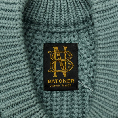 【中古】バトナー BATONER ウール クルーネック プルオーバーニット スモーキーグリーン【サイズ1】【 状態ランクB 】【 メンズ 】