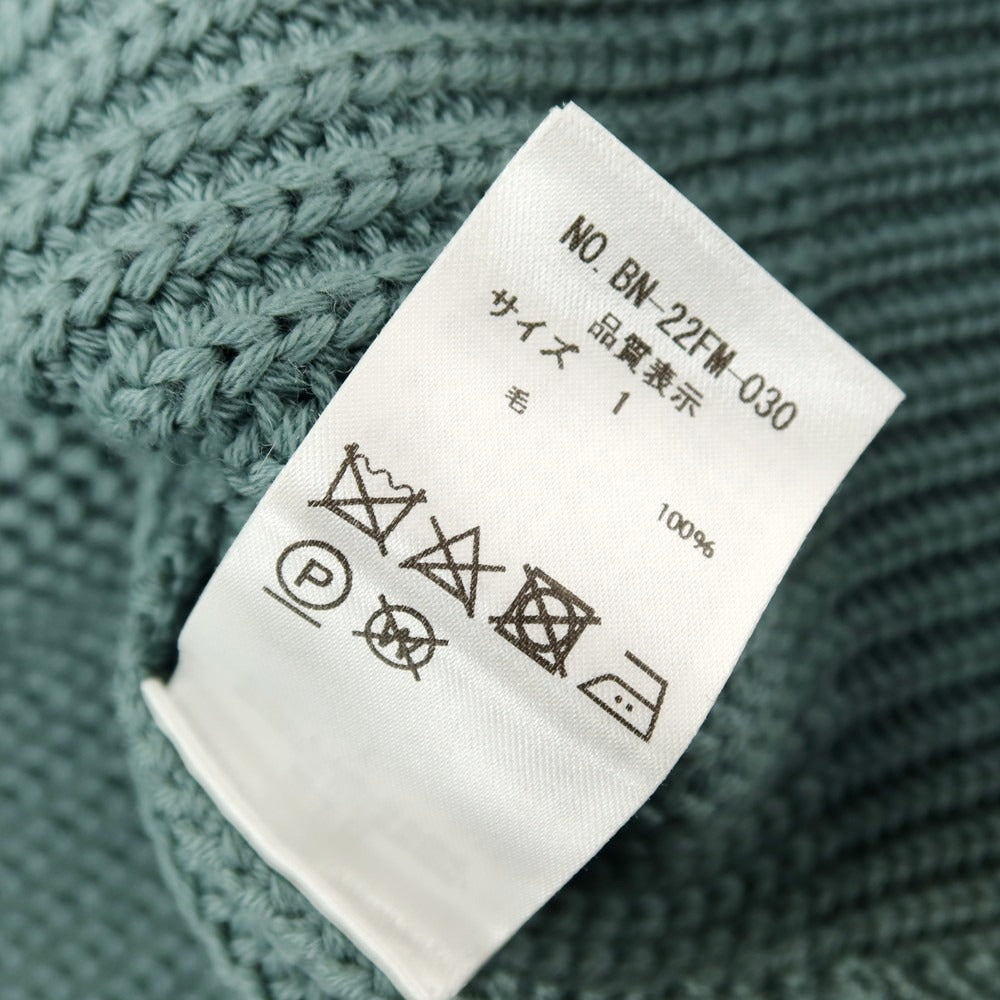 【中古】バトナー BATONER ウール クルーネック プルオーバーニット スモーキーグリーン【サイズ1】【 状態ランクB 】【 メンズ 】