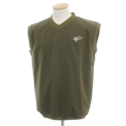 【SALE30%OFF/返品不可】【中古】ビームス ゴルフ BEAMS GOLF ポリエステル Vネック ノースリーブカットソー ベスト オリーブ【 サイズS 】【 状態ランクB 】【 メンズ 】