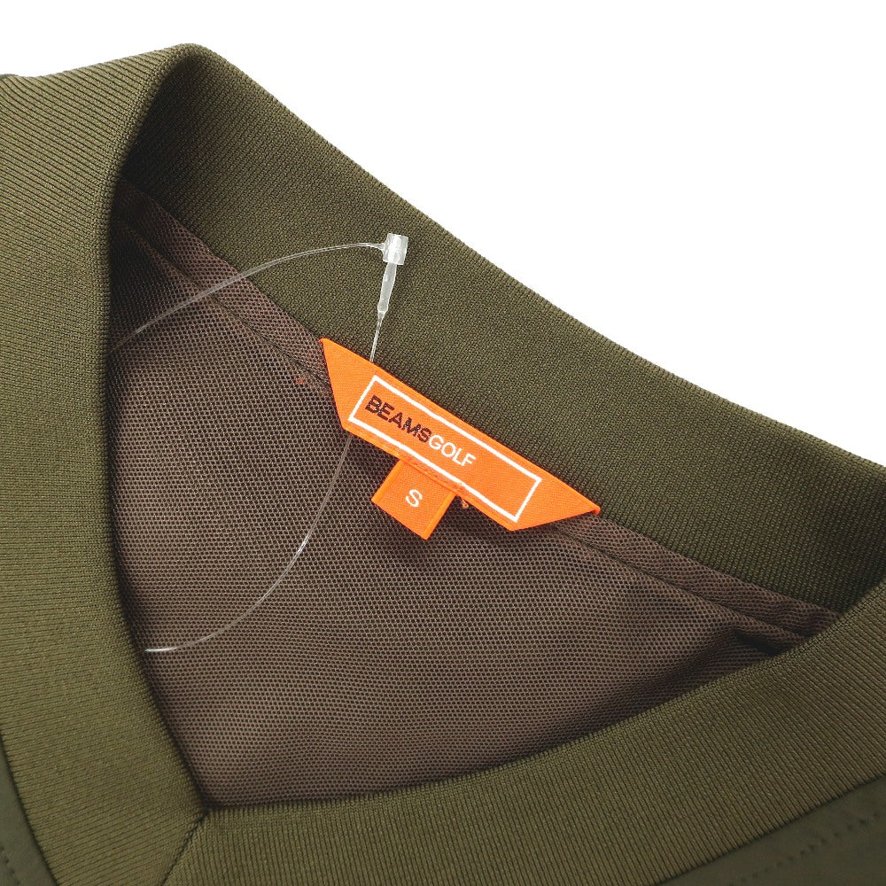 【SALE30%OFF/返品不可】【中古】ビームス ゴルフ BEAMS GOLF ポリエステル Vネック ノースリーブカットソー ベスト オリーブ【 サイズS 】【 状態ランクB 】【 メンズ 】