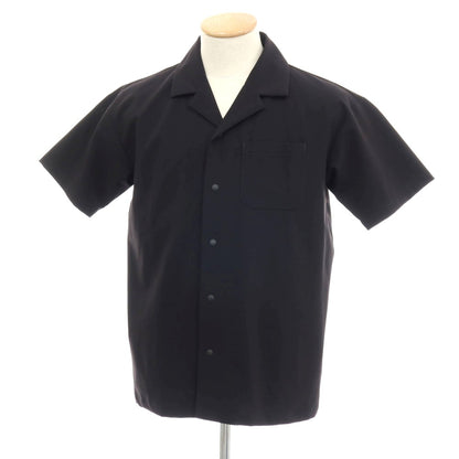 【中古】デサント DESCENTE ポリエステル オープンカラー 半袖シャツ ブラック【サイズS】【 状態ランクB 】【 メンズ 】