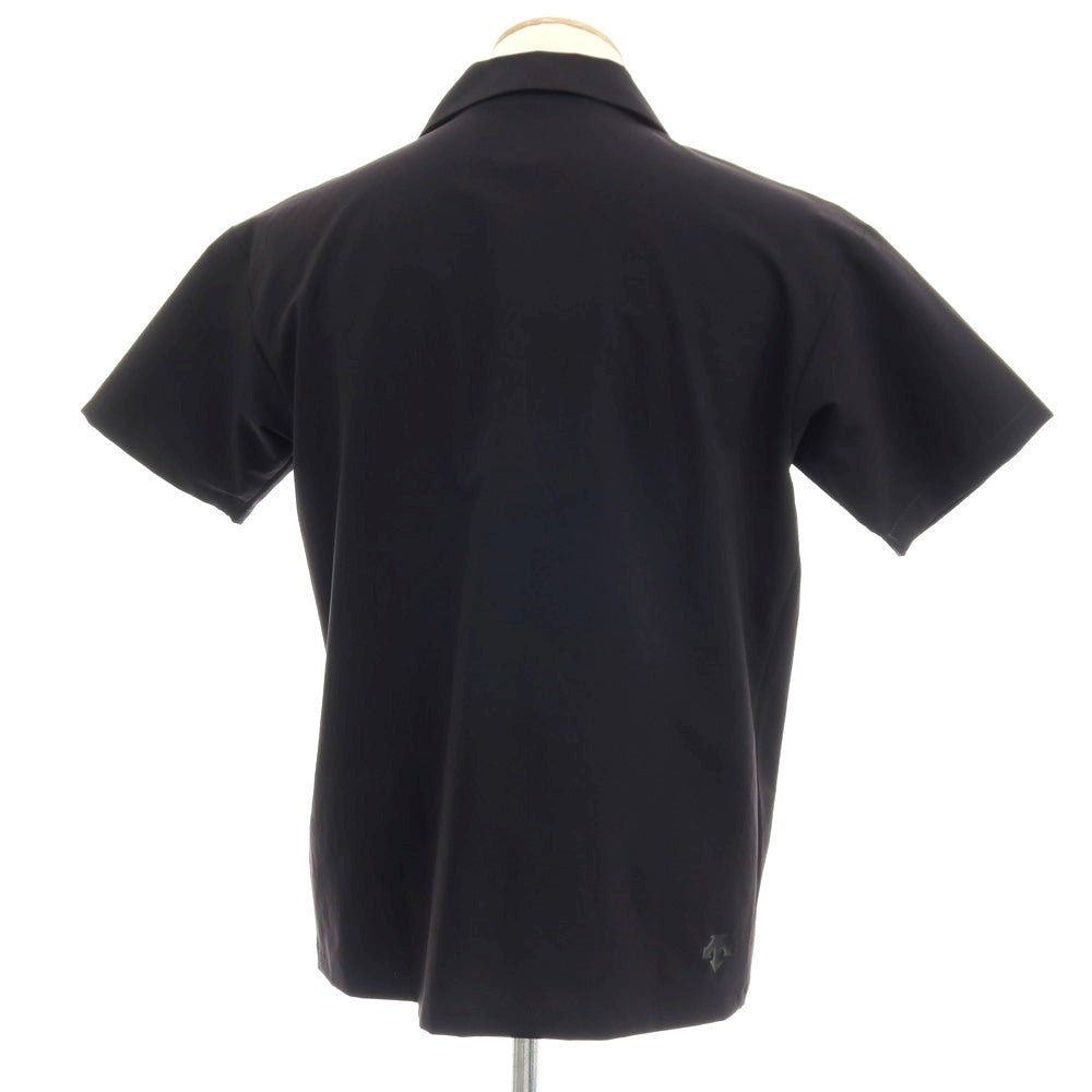 【中古】デサント DESCENTE ポリエステル オープンカラー 半袖シャツ ブラック【サイズS】【 状態ランクB 】【 メンズ 】