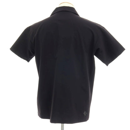 【中古】デサント DESCENTE ポリエステル オープンカラー 半袖シャツ ブラック【サイズS】【 状態ランクB 】【 メンズ 】