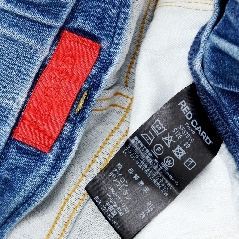 【中古】レッドカード RED CARD ストレッチ イージーデニムパンツ ライトブルー【サイズ28】【 状態ランクC 】【 メンズ 】