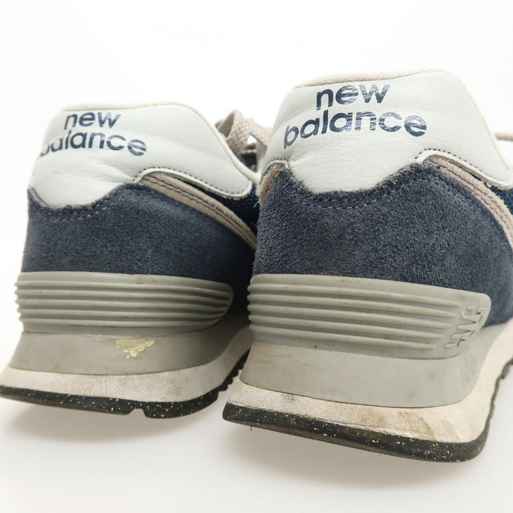 【中古】ニューバランス NEW BALANCE ML574EVN スウェード スニーカー ネイビー【 25.5 】【 状態ランクC 】【 メンズ 】 []